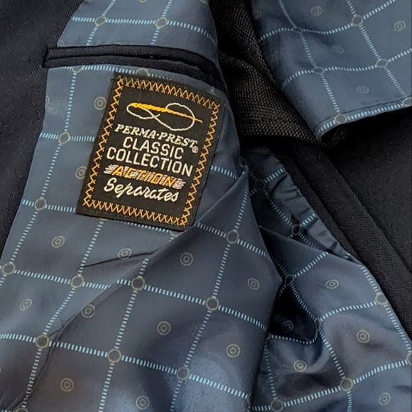 Vintage Navy Sears Perma-Prest Classic Collection Suit Coat - Picture 5 of 8